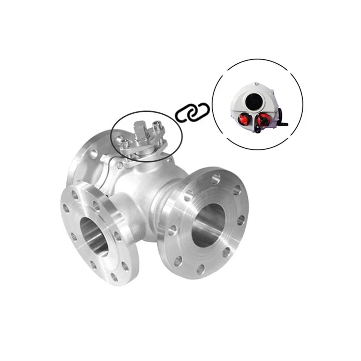 Electric Flange Three-way Control Ball Valve