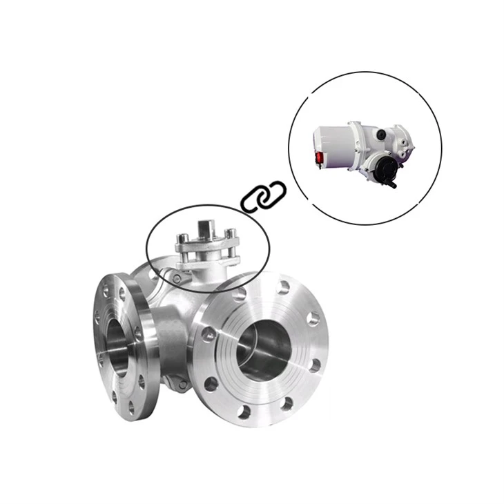 Electric Flange Three-way Control Ball Valve